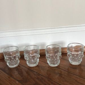 4 skull shot glasses